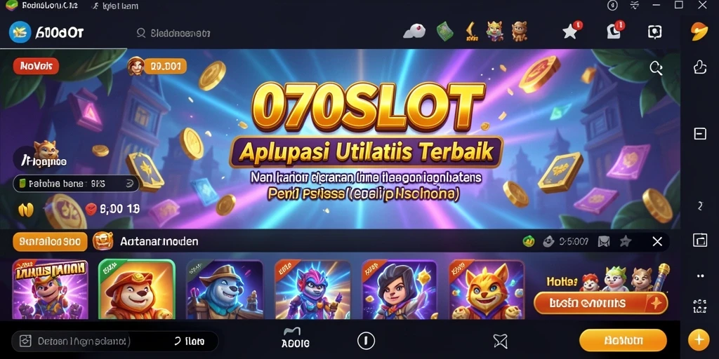 Tampilan utama 070SLOT dengan berbagai fitur utilitas yang menarik.
