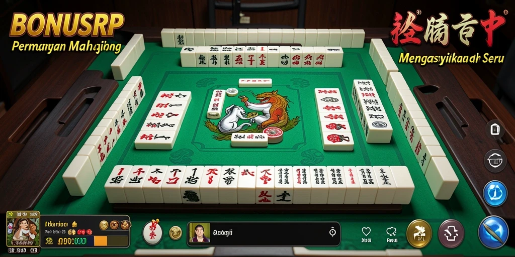 Gameplay menarik dari BONUSRP dengan ubin Mahjong berwarna-warni.