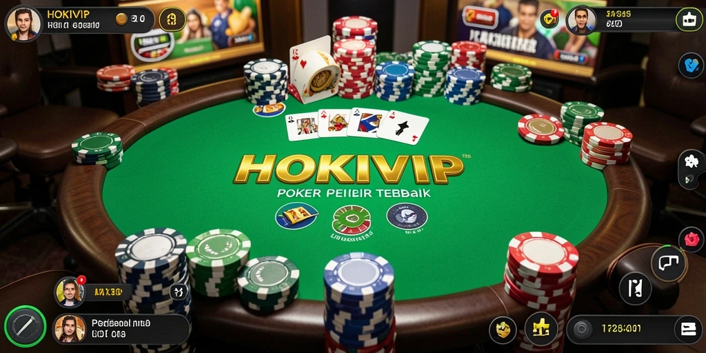 Tampilan gameplay HOKIVIP menampilkan keseruan bermain Poker online.