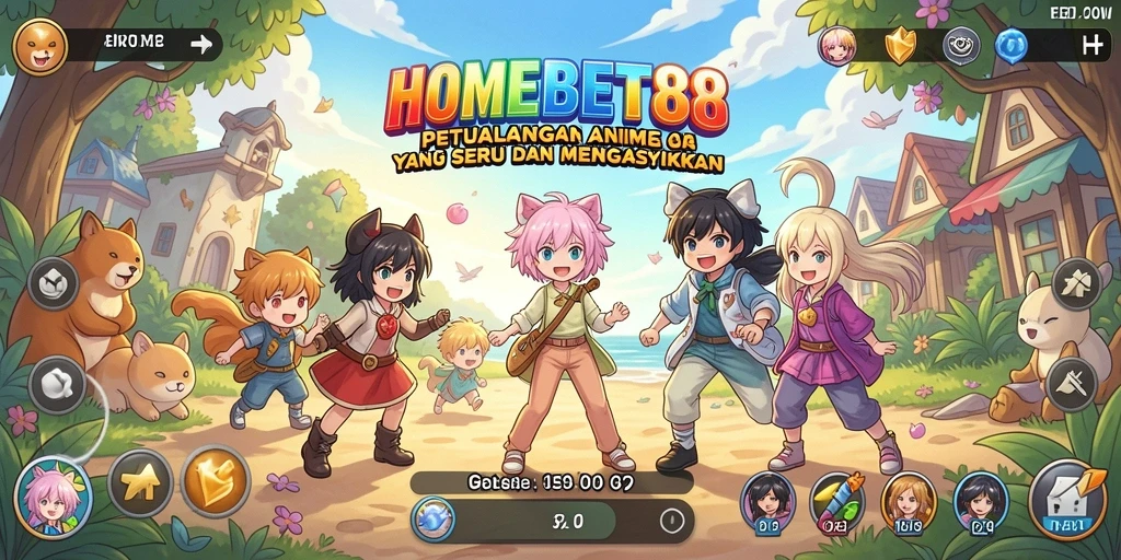 Tampilan seru gameplay Anime di HOMEBET88.