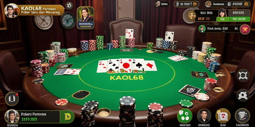 Tampilan menarik dari gameplay Poker di KAOL68.
