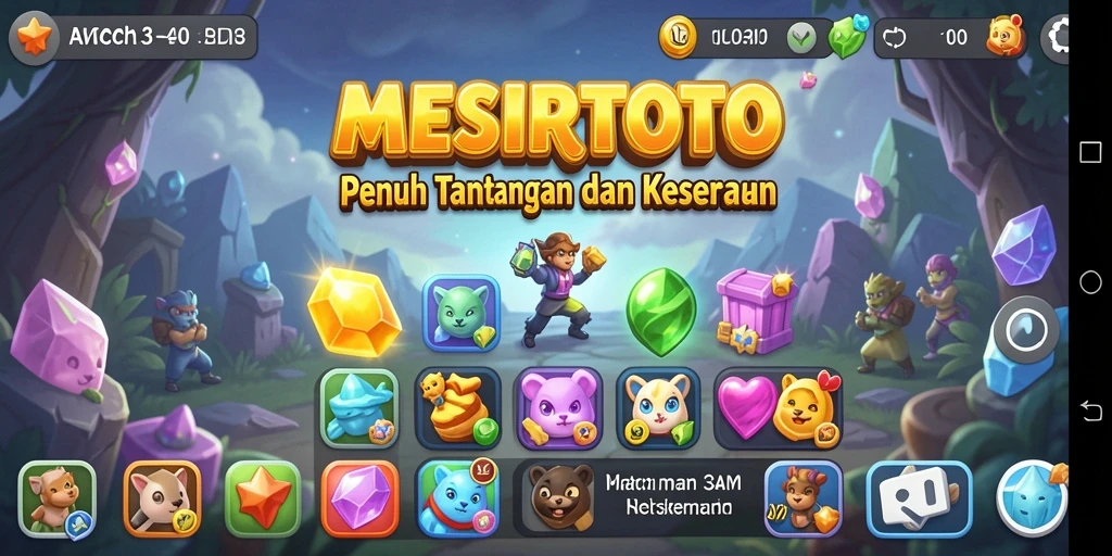 Screenshot dari gameplay <strong>MESIRTOTO</strong> yang penuh warna dan menarik.