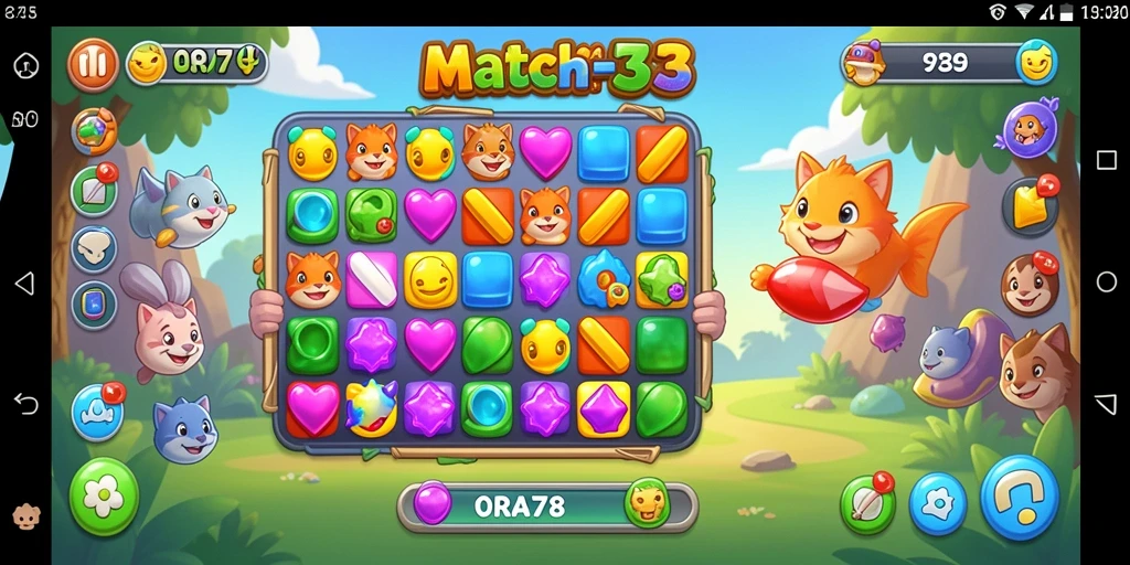Menampilkan gameplay seru dari ORA78 dengan elemen Match-3.
