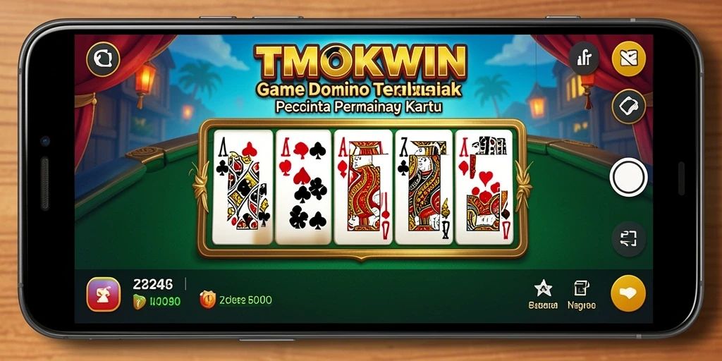 Tampilan gameplay menegangkan dalam TMOKWIN, permainan Domino seru yang membuat ketagihan.