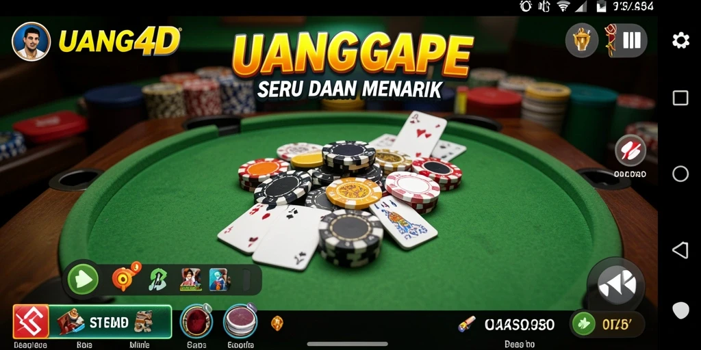 Tampilan gameplay seru di UANG4D dengan kartu Gaple.