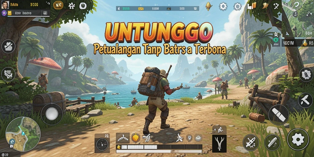 Gameplay <strong>UNTUNGGO</strong> yang menampilkan dunia terbuka yang luas dan penuh warna.