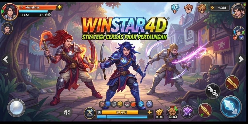 Tangkapan layar gameplay WINSTAR4D yang menampilkan pertarungan strategi yang intens.