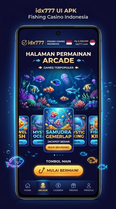 Tampilan antarmuka pengguna di aplikasi idx777.